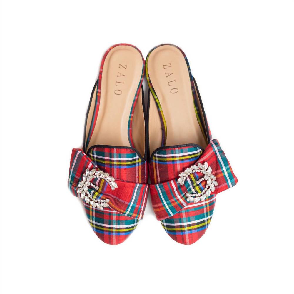 NEW HOUSE OF ZALO cheers mule in tartan